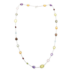 Colleen Lopez Sterling Siver Multicolor Gemstone Station Wrap Necklace, 34"