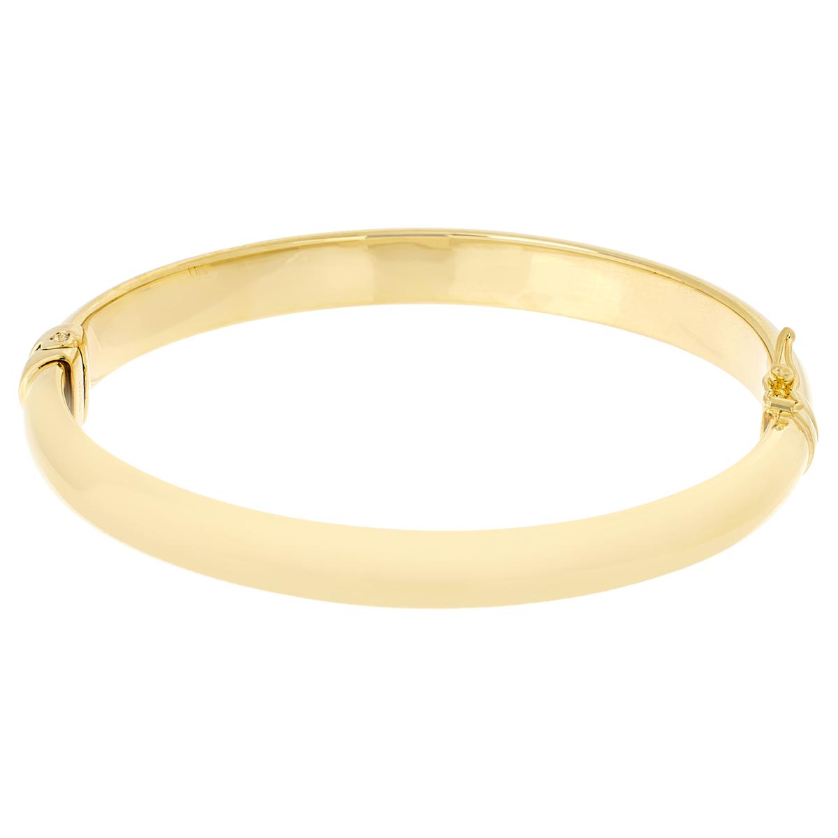 Bellezza Bronze Round Hinged Bangle Bracelet, 7-1/4"