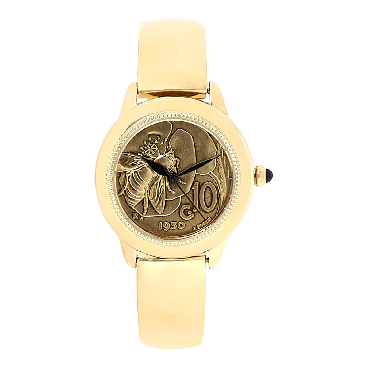 Bellezza Centessimi Reloj de pulsera con monedas de 10 liras, 6"-7-1/4"