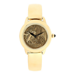Bellezza Centessimi Reloj de pulsera con monedas de 10 liras, 6"-7-1/4"