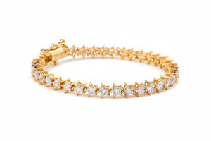 Absolute Sterling Silver Goldclad Magnet Clasp Star-shape Line Bracelet, 7-1/4"