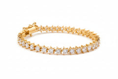 Absolute Sterling Silver Goldclad Magnet Clasp Star-shape Line Bracelet, 7-1/4"