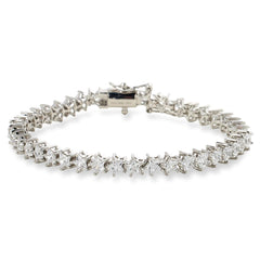 Absolute Sterling Silver Magic Magnet Clasp Star-shape Line Bracelet, 7-3/4"