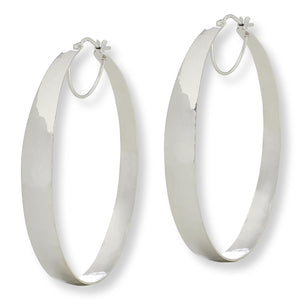 Bellezza Bronze Medium Tapered Hammered Hoop Earrings