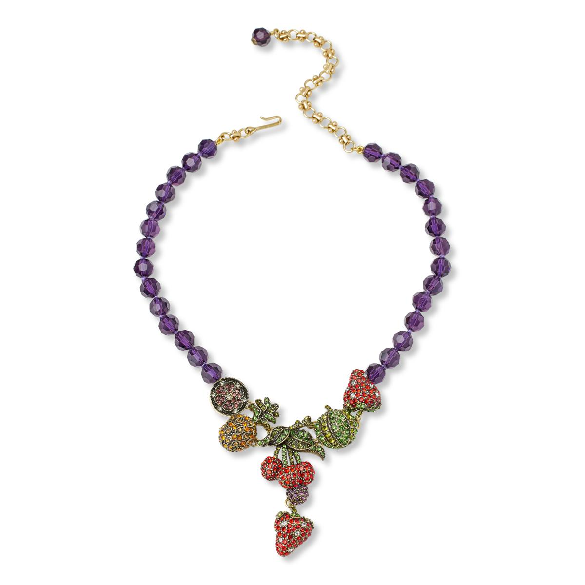 Collar de frutas de cristal multicolor "Compota Cautivadora" de Heidi Daus, 40,6 cm