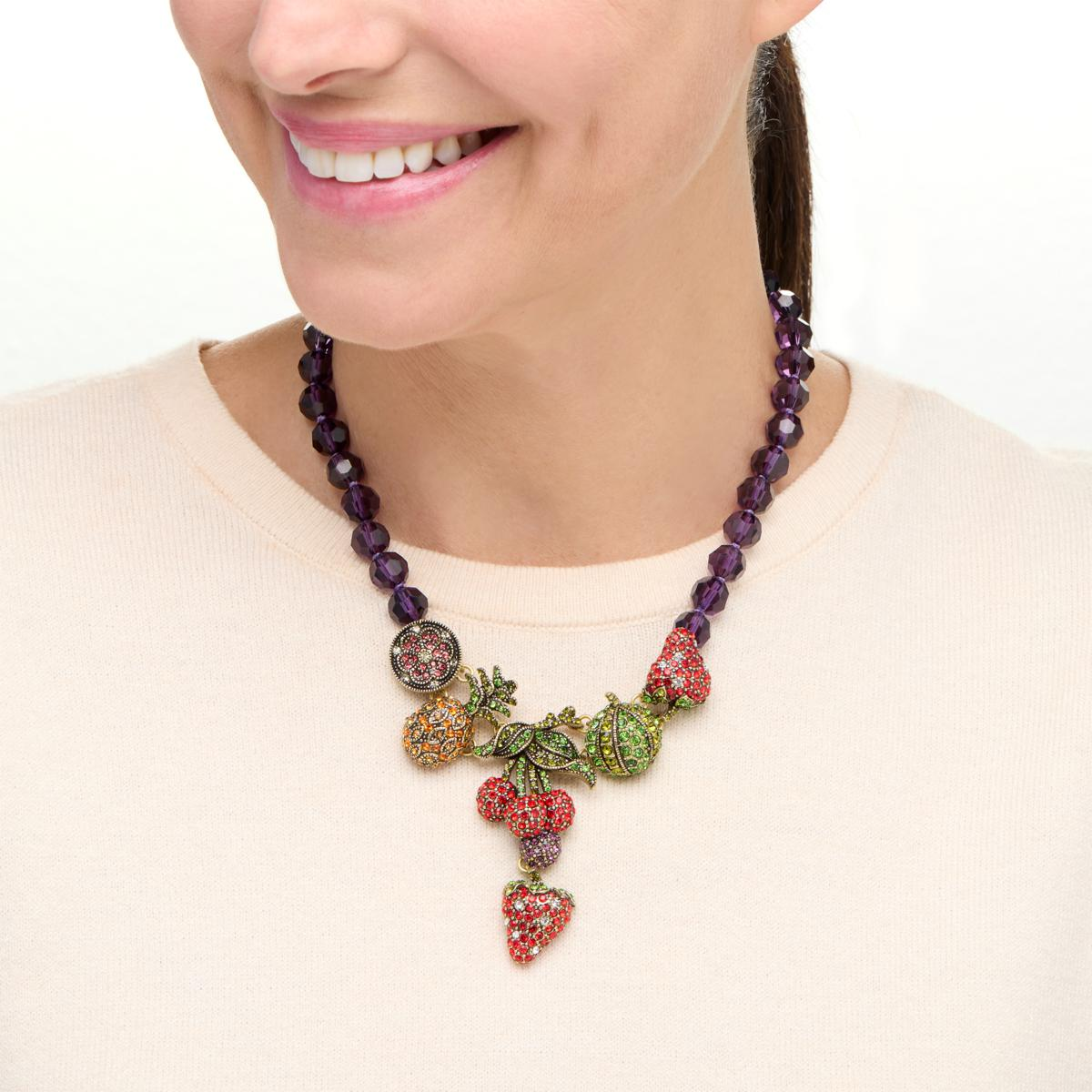 Collar de frutas de cristal multicolor "Compota Cautivadora" de Heidi Daus, 40,6 cm