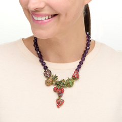 Collar de frutas de cristal multicolor "Compota Cautivadora" de Heidi Daus, 40,6 cm