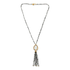 Colleen Lopez Sterling Silver Goldclad Moonstone Bead Tassel Drop Necklace, 28"
