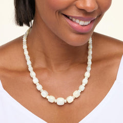 Jay King Sterling Silver Mother-of-Pearl Shell Bead Necklace 18"