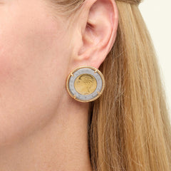 Bellezza 500 Lira Coin Bronze Stud Earrings