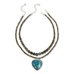 Juego de 3 colgantes y collares de labradorita en plata esterlina de Jay King, 45,7 cm