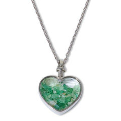 Colleen Lopez Sterling Silver Green Chalcdony Heart Shaker Pendant Necklace, 20"