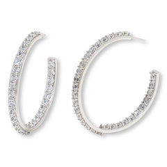 Absolute Sterling Silver 25.80ctw  Inside-Outside Hoop Earrings, 2"
