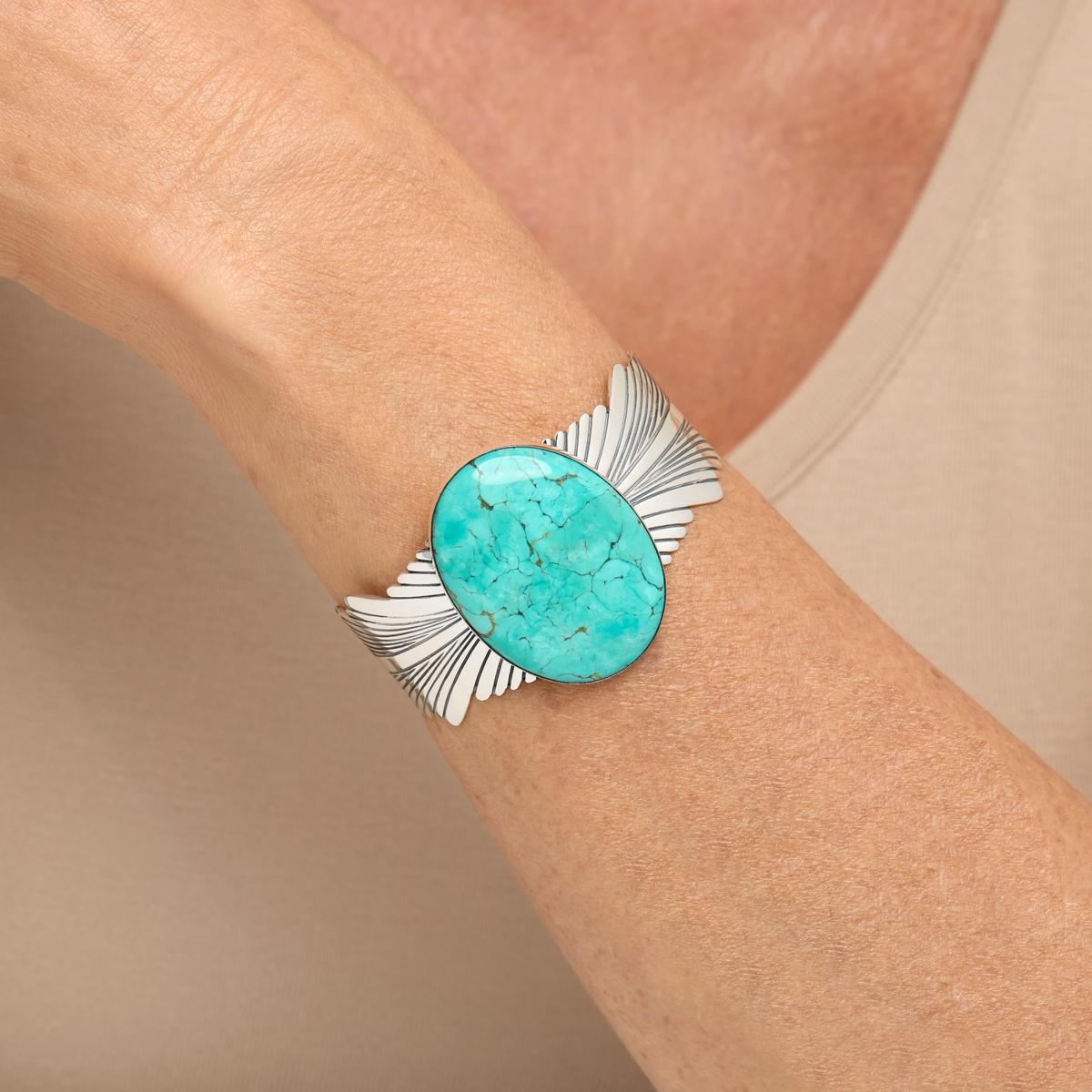 Jay King Gallery Collection Chilean Turquoise Oval Cuff Bracelet. 6-3/4"