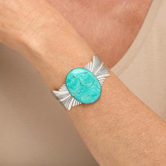 Jay King Gallery Collection Chilean Turquoise Oval Cuff Bracelet. 6-3/4"