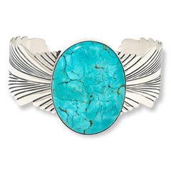 Jay King Gallery Collection Chilean Turquoise Oval Cuff Bracelet. 6-3/4"