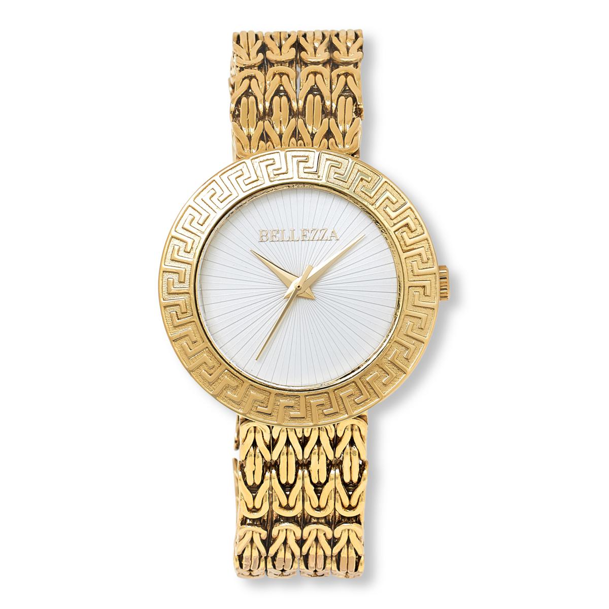 Bellezza Women's Sunray Dial Byzantine Chain Bracelet Watch