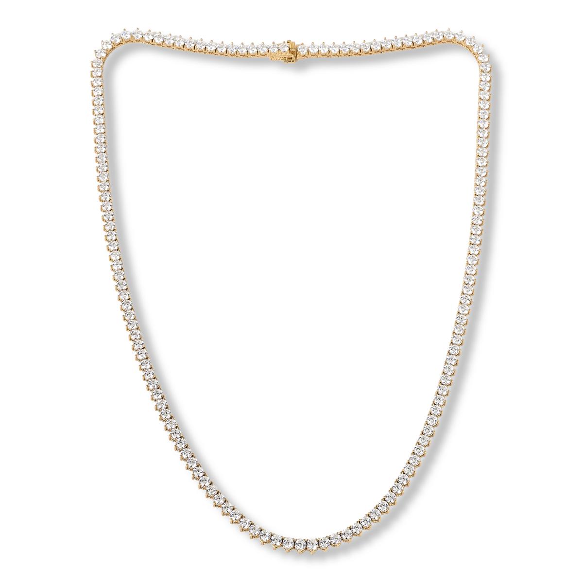 Absolute Sterling Silver Goldclad Cubic Zirconia Tennis Necklace, 24"