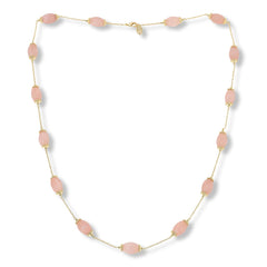 Connie C Carroll Julia Pink Carved Gem Station Necklace, 36"