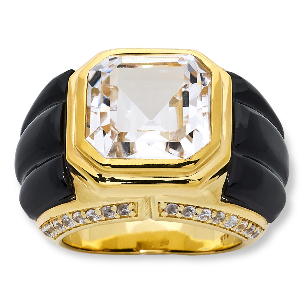 Rarities Sterling Silver Goldclad Agate & Quartz Ring, Size 10