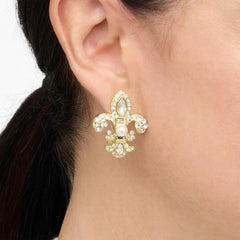 Heidi Daus Winter Heart Drop Necklace & Clip-on Stud Earrings Set