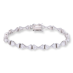 Absolute Sterling Silver Magnet Clasp Bow Design Line Bracelet, 8"