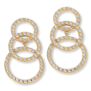 Absolute Sterling Silver Goldclad 5.44ctw Triple Circle Drop Earrings