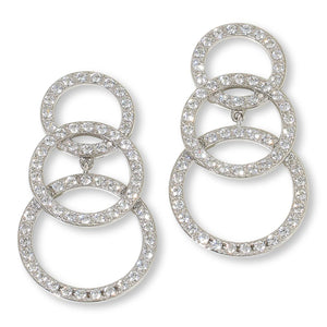 Absolute Sterling Silver 5.44ctw Triple Circle Drop Earrings,