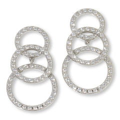 Absolute Sterling Silver 5.44ctw Triple Circle Drop Earrings,