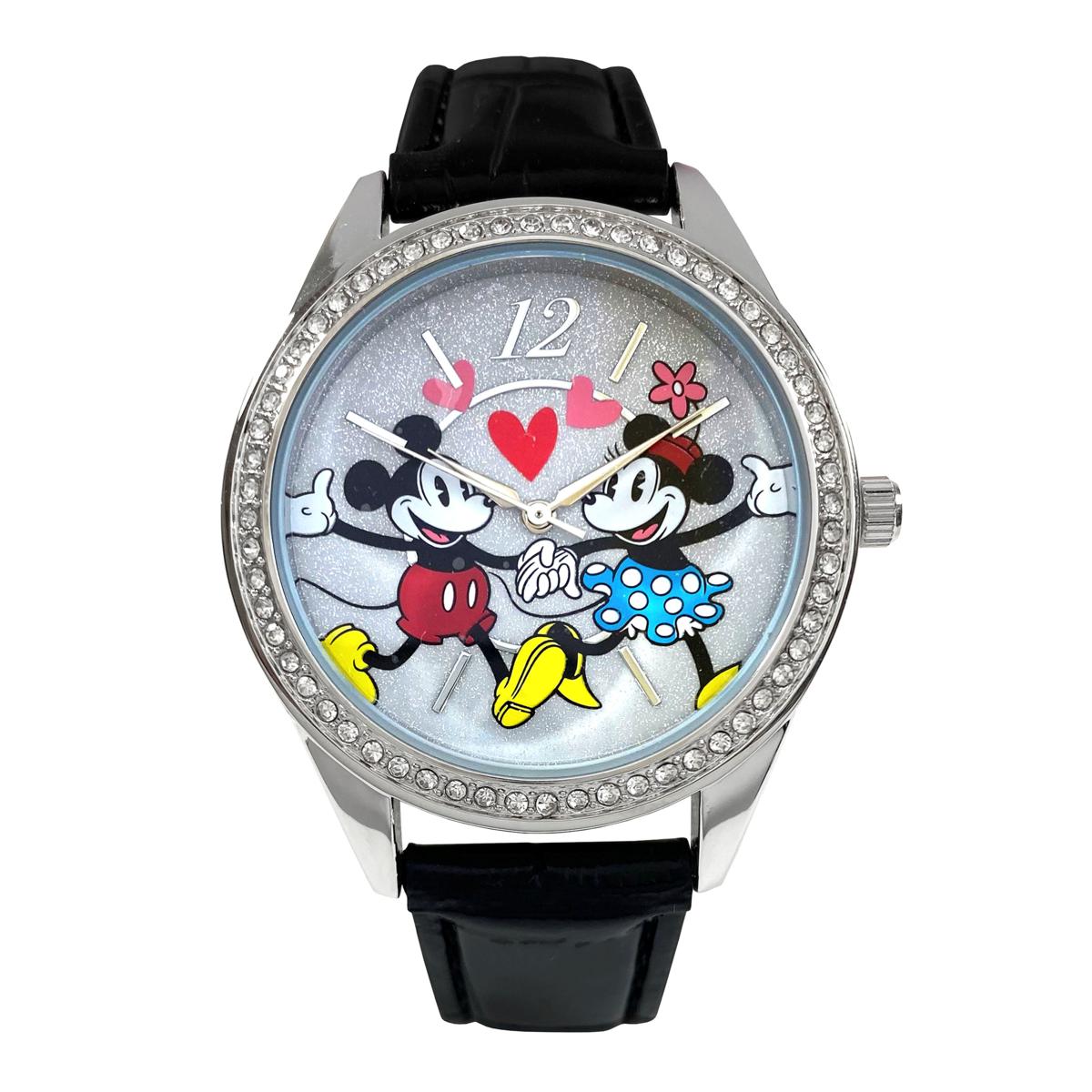 Disney Silvertone Mickey & Minnie Valentine's Watch