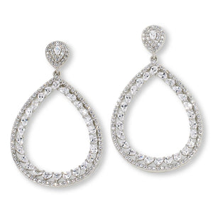 Absolute Sterling Silver 2.82ctw Open Teardrop Dangle Earrings