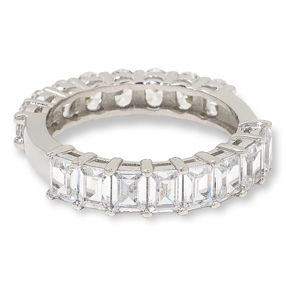 Absolute Sterling Silver 1/2 & 1/2 Comfort Band Eternity Ring, Size 10