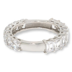 Absolute Sterling Silver 1/2 & 1/2 Comfort Band Eternity Ring, Size 10