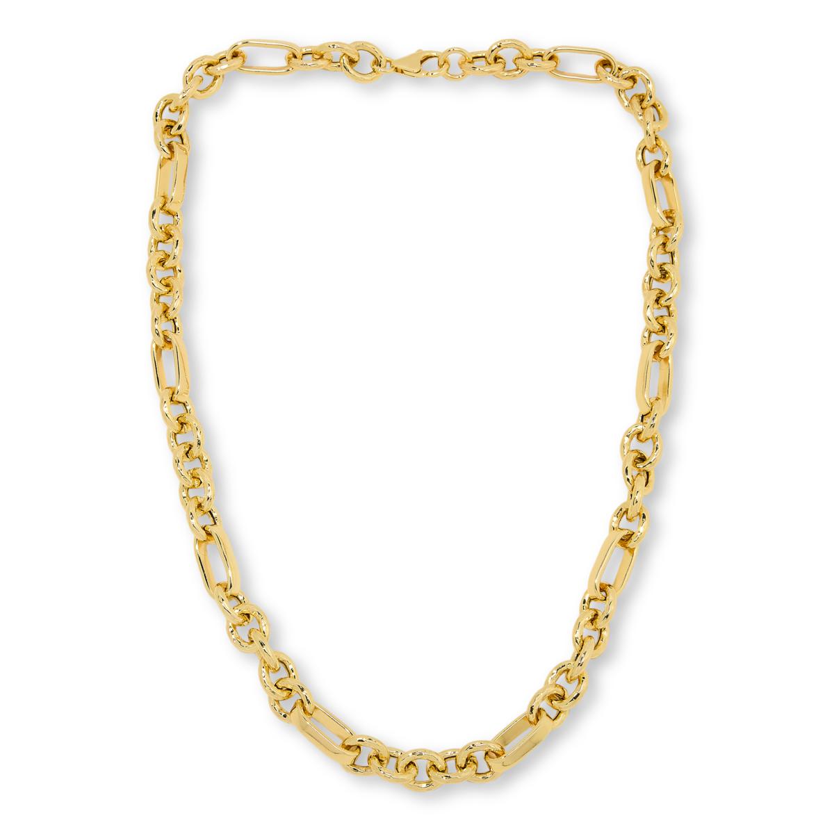Bellezza Bronze Hammered & Polished Oval /Paperclip Chain Necklace, 20"