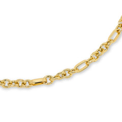 Bellezza Bronze Hammered & Polished Oval /Paperclip Chain Necklace, 20"