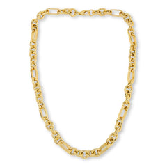 Bellezza Bronze Hammered & Polished Oval /Paperclip Chain Necklace, 20"