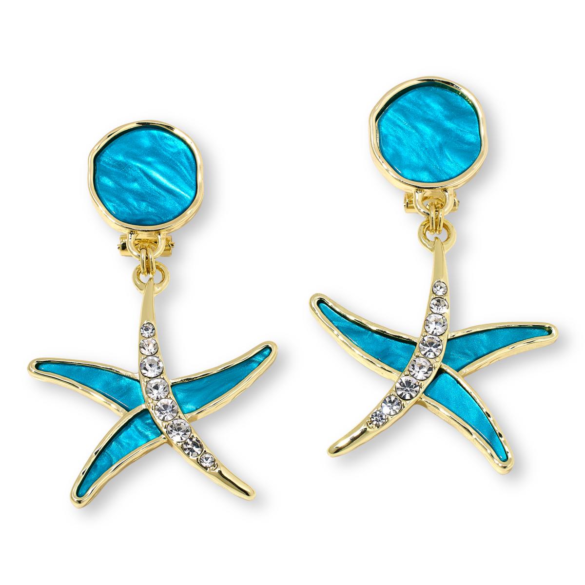Heidi Daus "Shell-Tastic" Crystal-Accented "Star" Drop Earrings