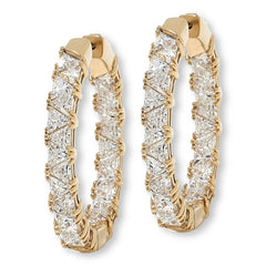 Absolute Sterling Silver Goldclad Trilliant Cut Inside-Outside Hoop Earrings, 1"