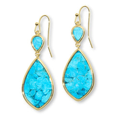 Connie Craig Carroll Goldtone Ellie Geometric Turquoise Drop Earrings