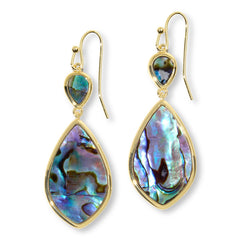 Connie Craig Carroll Goldtone Ellie Geometric Abalone Drop Earrings