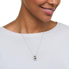 Canadian Ammolite Gems Sterling Silver Cushion-Cut Ammolite Loop Pendant Necklace, 18"