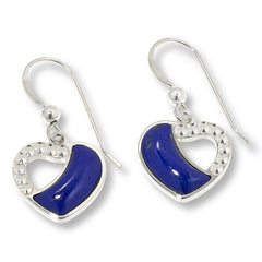 Jay King Sterling Silver Lapis Heart Drop Earrings