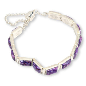 Jay King Sterling Silver Purple Spiny Oyster Shell Line Bracelet,