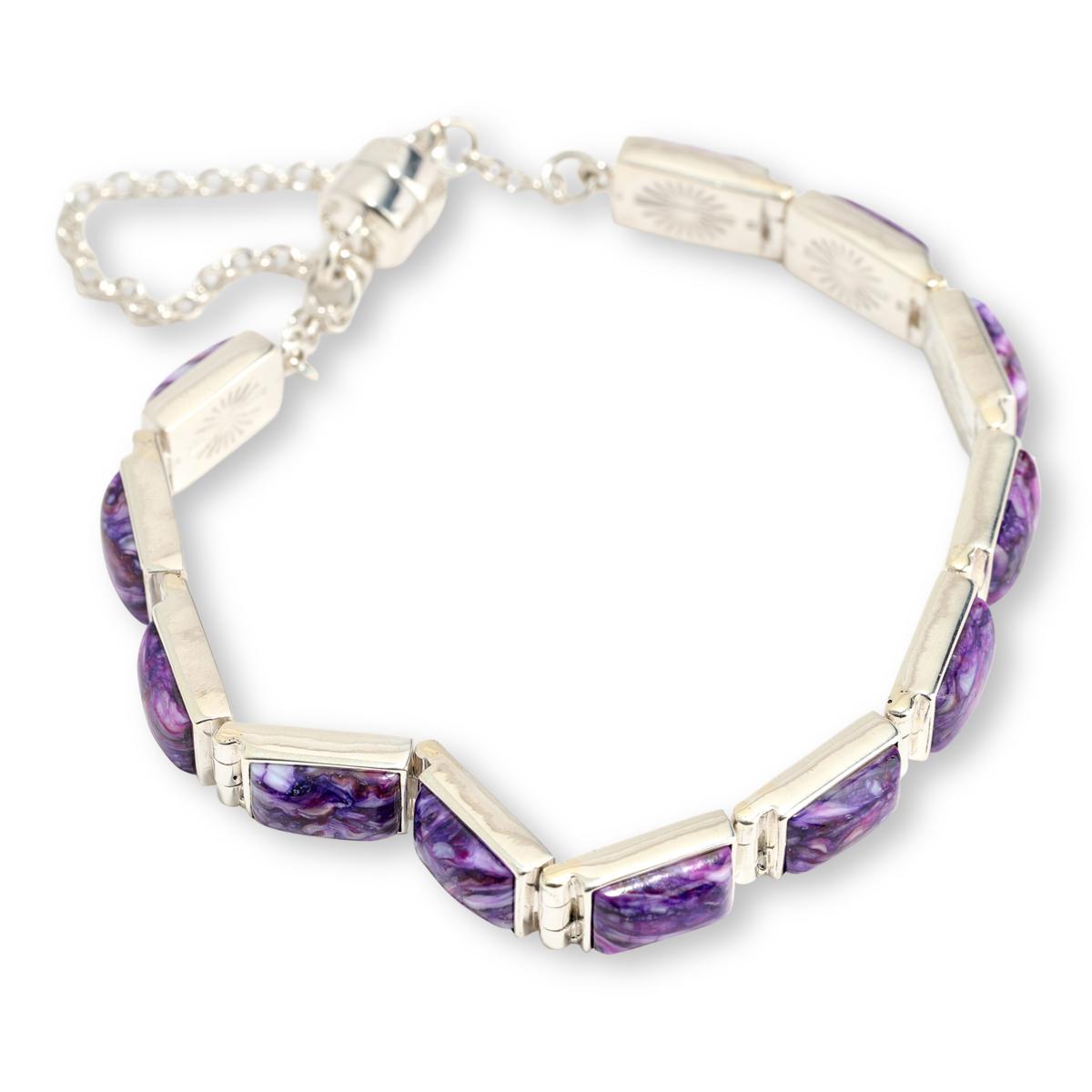 Jay King Sterling Silver Purple Spiny Oyster Shell Line Bracelet,