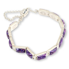 Jay King Sterling Silver Purple Spiny Oyster Shell Line Bracelet,