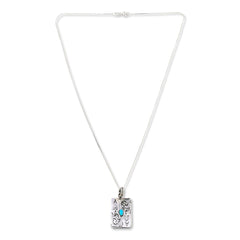 Chaco Canyon Sterling Silver Sleeping Beauty Turquoise Ace of Spades Pendant Necklace, 18"