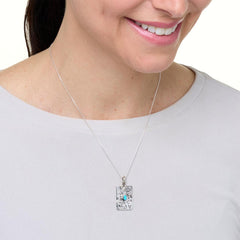 Chaco Canyon Sterling Silver Sleeping Beauty Turquoise Ace of Spades Pendant Necklace, 18"