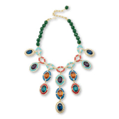 Heidi Daus "Rule the Runway" Crystal & Enamel Bib Necklace, 17"