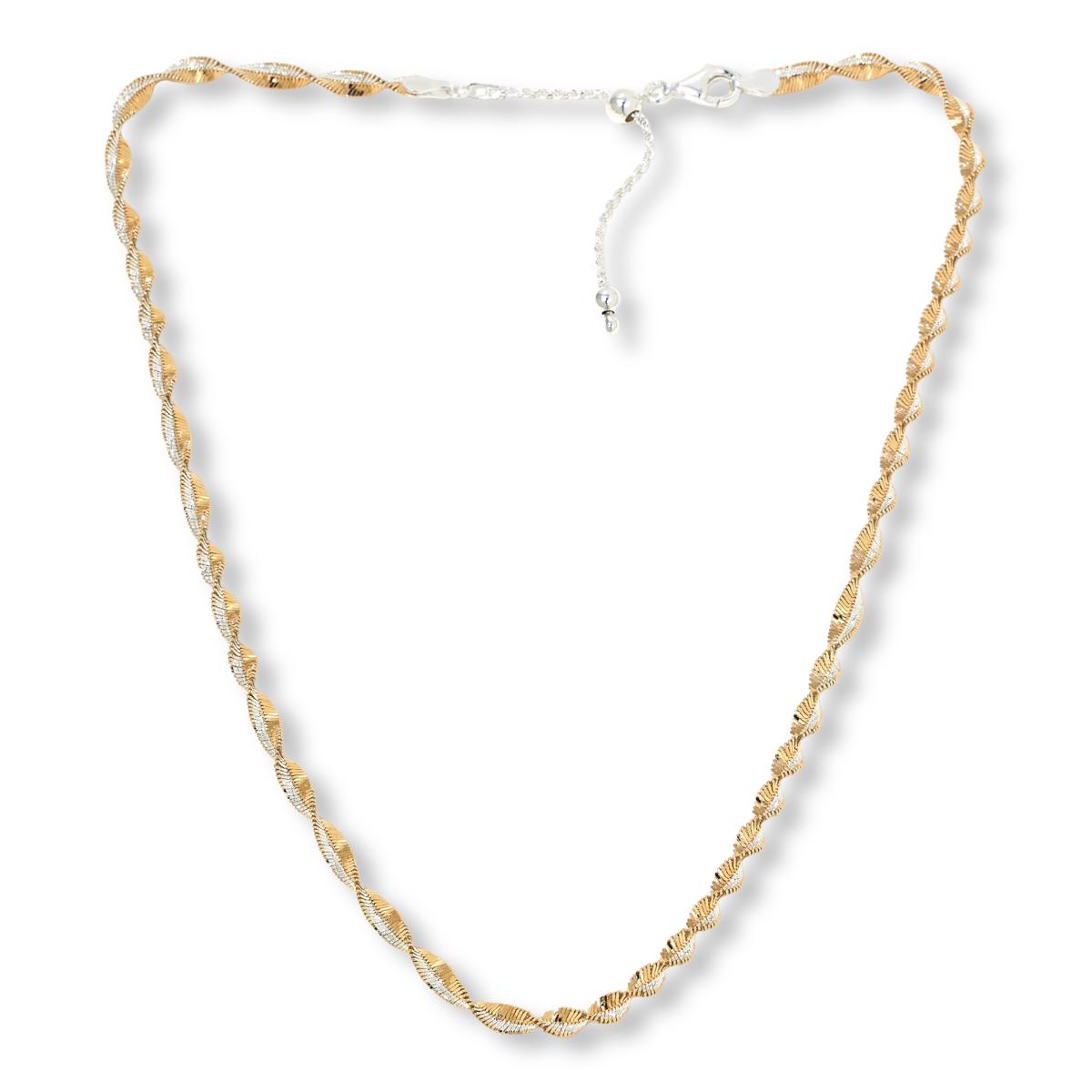 Bellezza Bronze Twisted Two-tone Necklace, Adjustable
