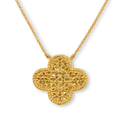 Colleen Lopez Sterling Silver Yellow Diamond Pavé Fleur Pendant Necklace, 20"